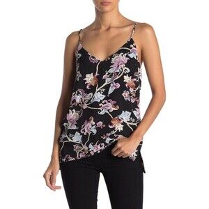 Catherine Malandrino women's Strap Floral Print Tank blouse Size S In Black $88